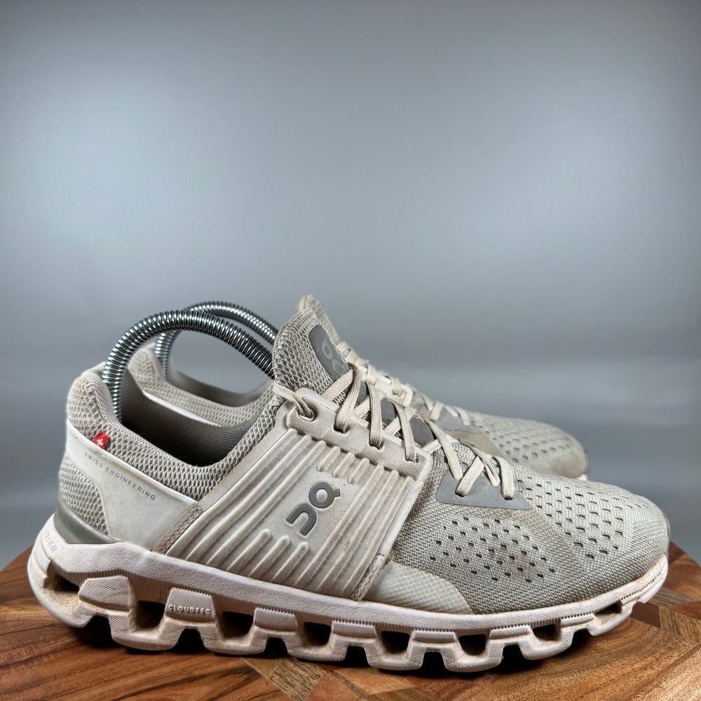On Running Cloudswift Womens 8.5 Sand Grey Mesh Road Running Shoes Helion